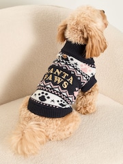 Lipsy Navy Blue Christmas Novelty Dog Jumper - Image 1 of 4