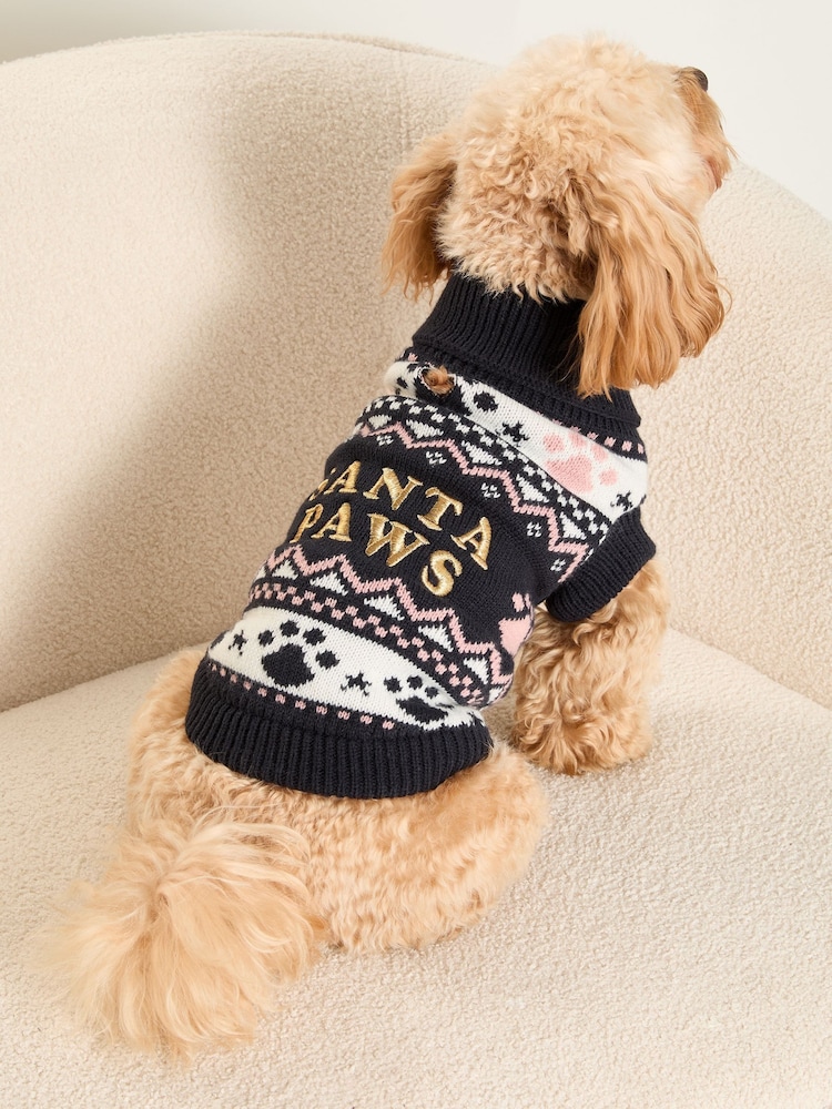 Lipsy Navy Blue Christmas Novelty Dog Jumper - Image 1 of 4