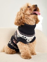 Lipsy Navy Blue Christmas Novelty Dog Jumper - Image 2 of 4