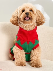 Lipsy Green Christmas Novelty Dog Jumper - Image 3 of 4