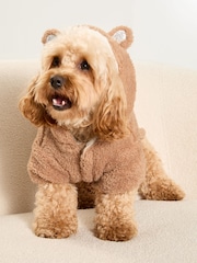 Lipsy Brown Super Soft Cosy Dog Dressing Gown Jacket - Image 1 of 4
