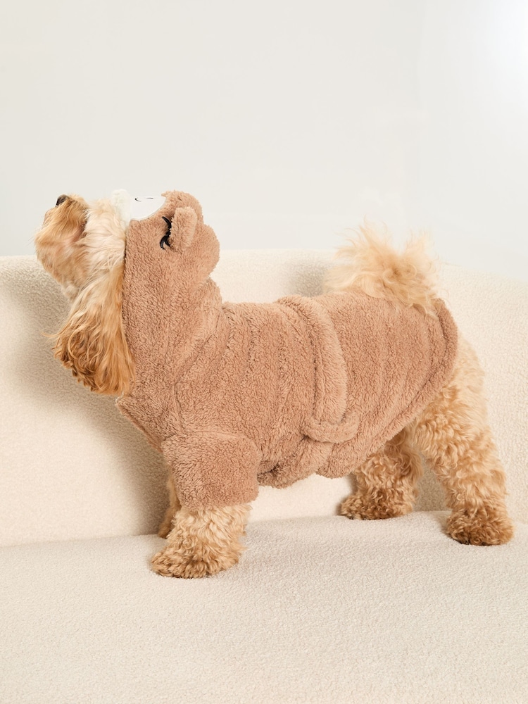 Lipsy Brown Super Soft Cosy Dog Dressing Gown Jacket - Image 2 of 4