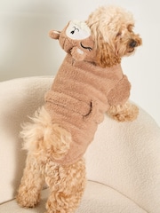 Lipsy Brown Super Soft Cosy Dog Dressing Gown Jacket - Image 4 of 4