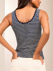 Lipsy Navy Blue Scallop Trim Vest - Image 2 of 4