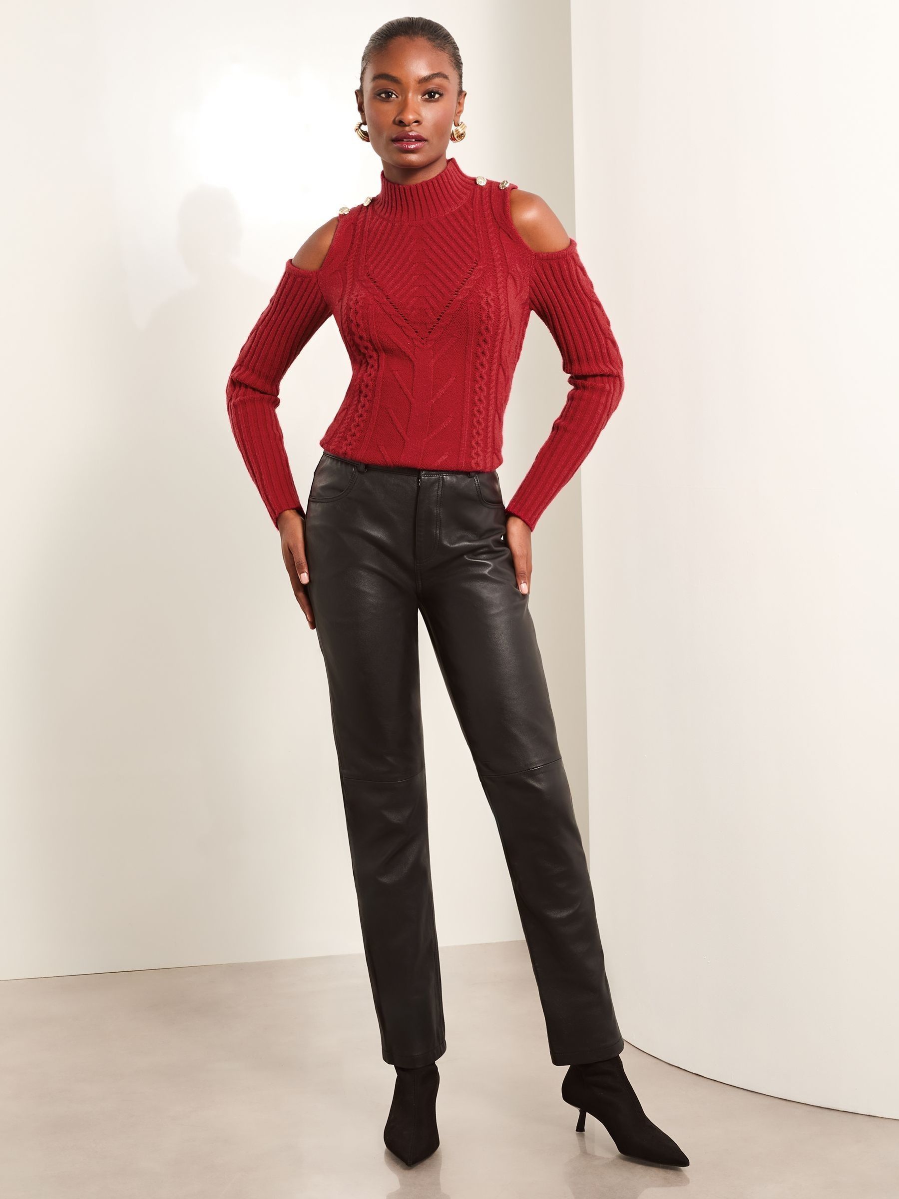 lipsy black cold shoulder top