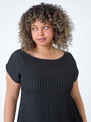 Roman Black Textured Short Sleeve Tunics - Image 4 of 5