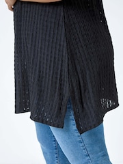 Roman Black Textured Short Sleeve Tunics - Image 5 of 5
