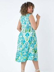 Roman Blue Roman Boho Shirred Bust Midi Dress - Image 2 of 5