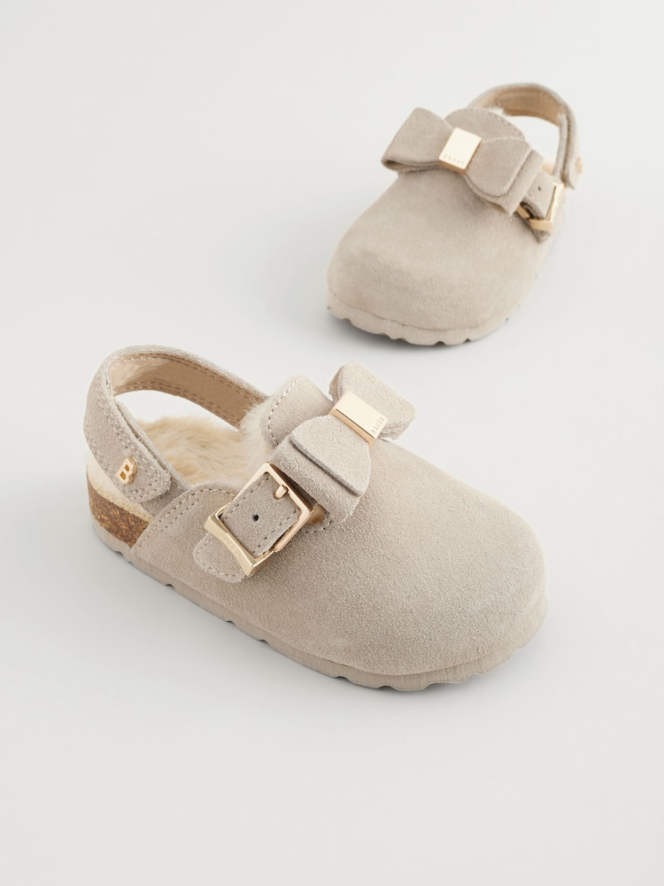 Песочный - Baker by Ted Baker Girls Bow Clog Mule Slippers - Image 1 of 6