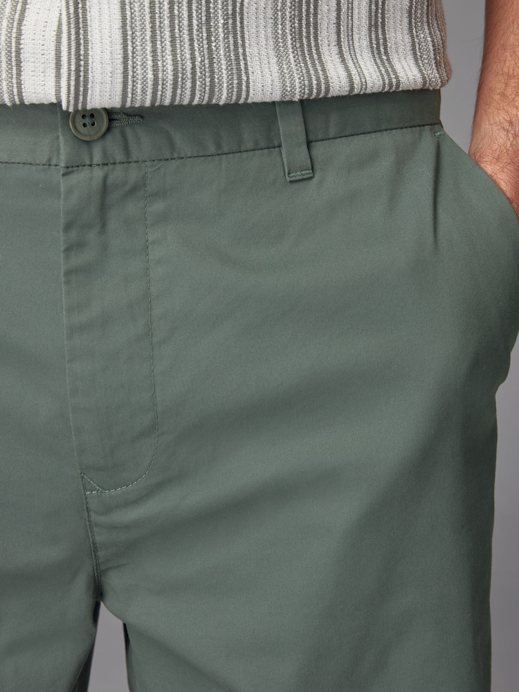 Saliegroen lichtgewicht - Slim Fit - Chinoshort met stretch - Image 5 of 9