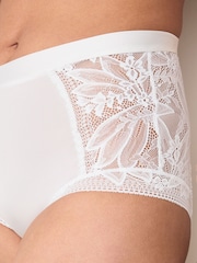 White High Rise Lace And Microfibre Knickers - Image 3 of 3