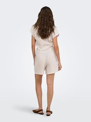 ONLY Black White Polka Dot Linen Look Shorts - Image 2 of 6