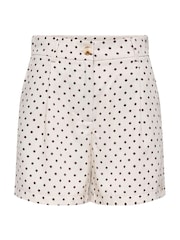 ONLY Black White Polka Dot Linen Look Shorts - Image 4 of 6