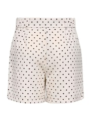 ONLY Black White Polka Dot Linen Look Shorts - Image 5 of 6