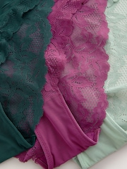 Green/Berry/Mint Lace Knickers 3 Pack - Image 13 of 13