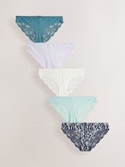 Pastelle - Nahtlose Slips mit Spitzenrückseite im 5er-Pack - Image 1 of 8