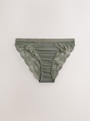 Cream fleuri/vert kaki - Lot de 2 culottes bordées de dentelle - Image 7 of 9
