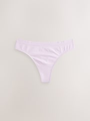 Navy/Lilac/Cream Thong Seamless Rib Knickers 3 Pack - Image 7 of 10