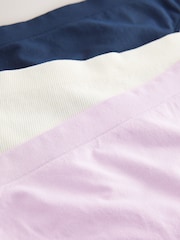 Navy/Lilac/Cream Thong Seamless Rib Knickers 3 Pack - Image 9 of 10