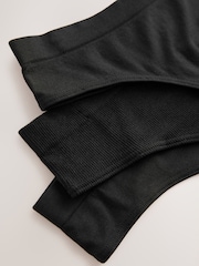 Black Thong Seamless Rib Knickers 3 Pack - Image 10 of 10