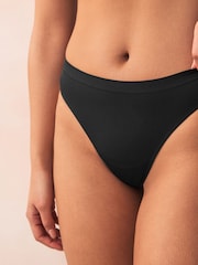 Black Thong Seamless Rib Knickers 3 Pack - Image 4 of 10