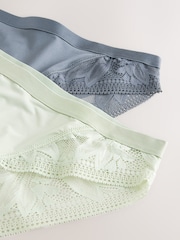 Green/Blue High Leg Microfibre & Lace Knickers 2 Pack - Image 10 of 11