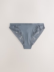 Green/Blue High Leg Microfibre & Lace Knickers 2 Pack - Image 8 of 11