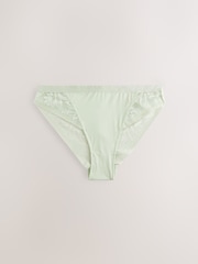 Green/Blue High Leg Microfibre & Lace Knickers 2 Pack - Image 9 of 11