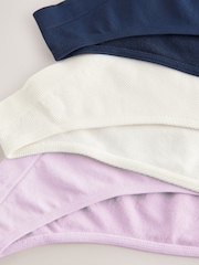 Navy/Lilac/Cream High Leg Seamless Rib Knickers 3 Pack - Image 10 of 10