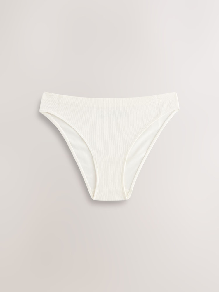 Navy/Lilac/Cream High Leg Seamless Rib Knickers 3 Pack - Image 8 of 10