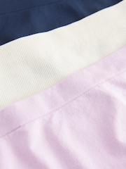 Navy/Lilac/Cream High Leg Seamless Rib Knickers 3 Pack - Image 9 of 10