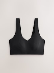 self. Black V-Neckline Smoothing Crop Bra - Image 5 of 7