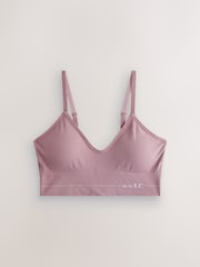 self. Mauve Pink Strappy Seamfree Logo Bralette - Image 6 of 8