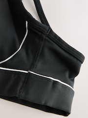self. Black Strappy Non Wire Sports Bra - Image 7 of 8