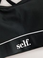 self. Black Strappy Non Wire Sports Bra - Image 8 of 8