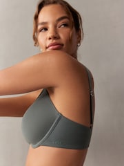 self. Khaki Pad Plunge Smoothing Scoop Bra - Image 3 of 11