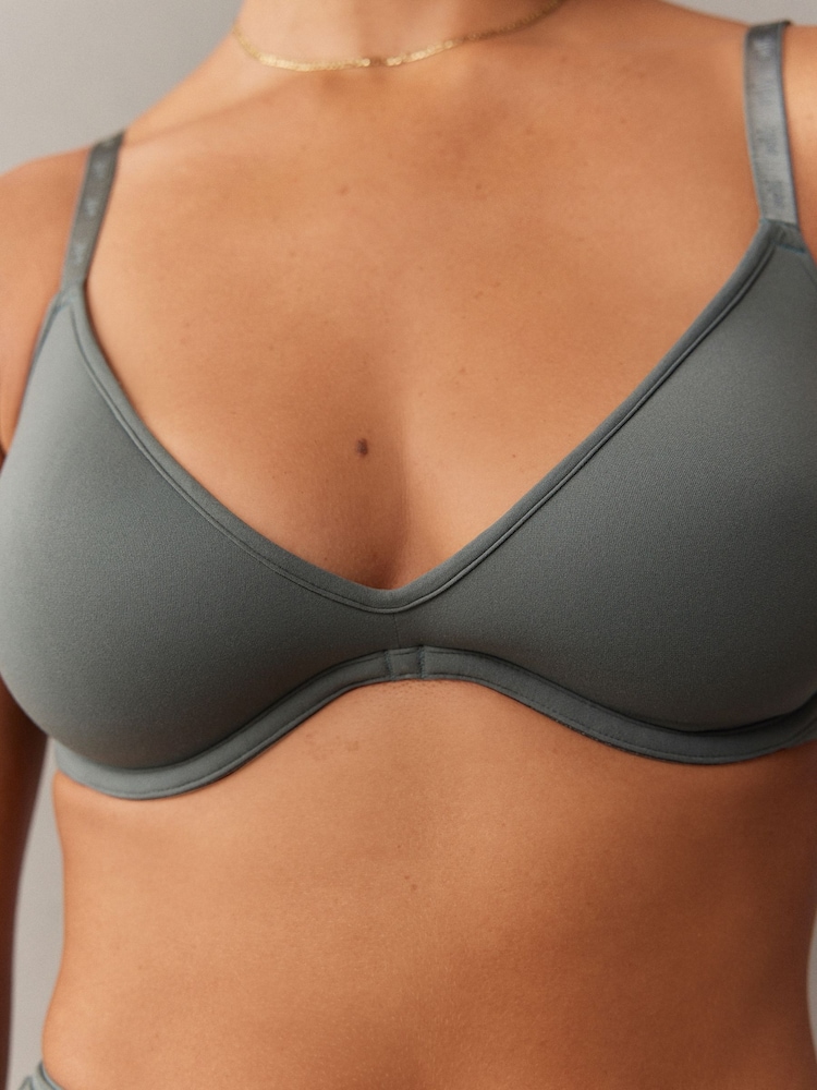 self. Khaki Pad Plunge Smoothing Scoop Bra - Image 6 of 11