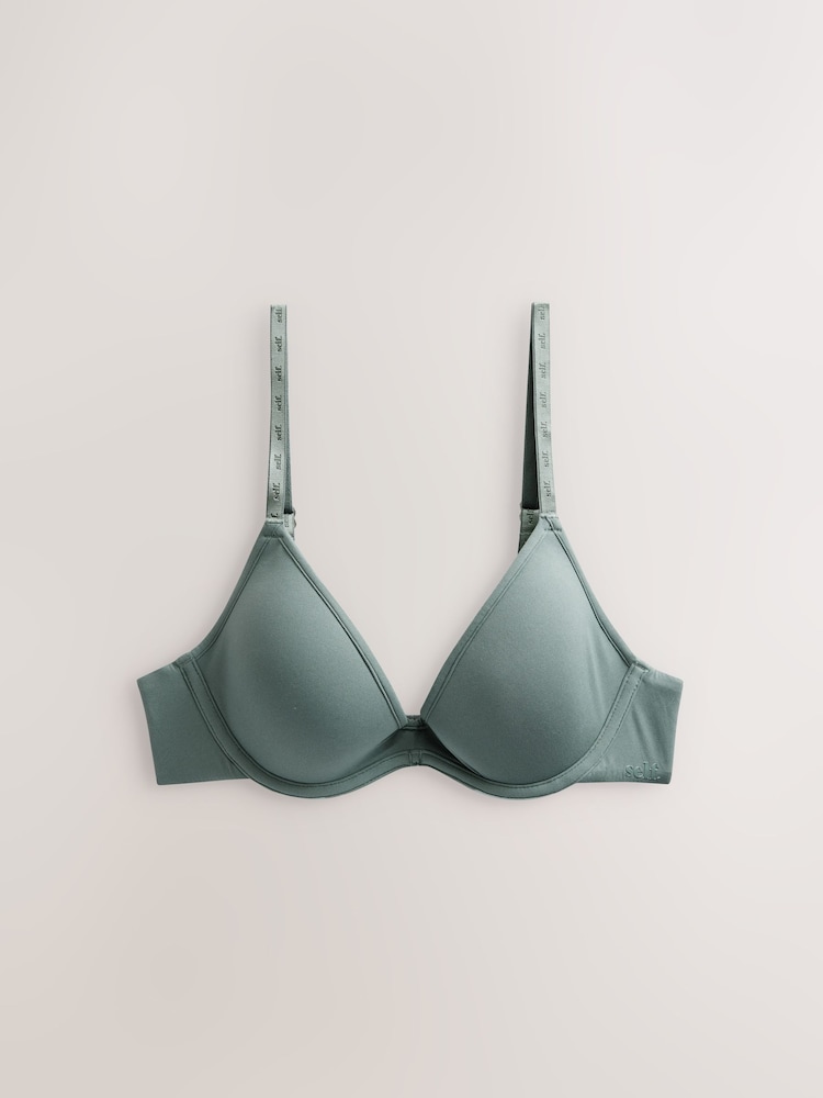 self. Khaki Pad Plunge Smoothing Scoop Bra - Image 8 of 11