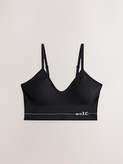 self. Black Strappy Seamfree Logo Bralette - Image 5 of 7