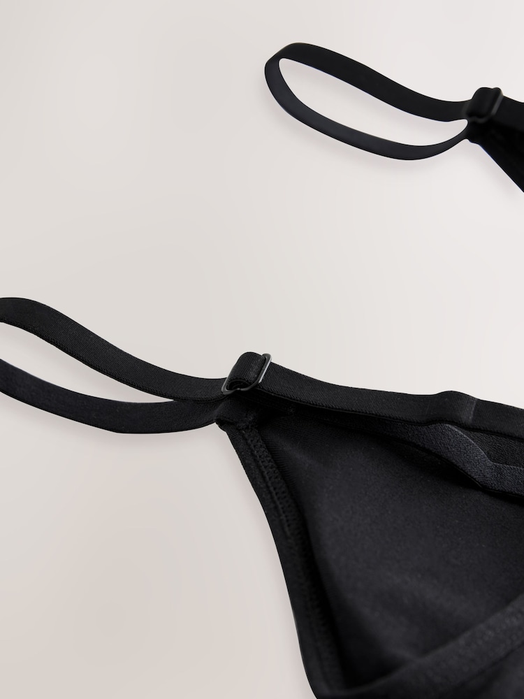 self. Black Strappy Seamfree Logo Bralette - Image 7 of 7