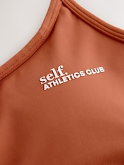 self. Rust Strappy Non Wire Sports Bra - Image 8 of 9