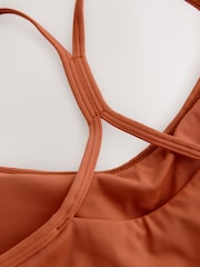 self. Rust Strappy Non Wire Sports Bra - Image 9 of 9