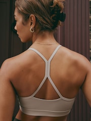 self. Taupe Strappy Non Wire Sports Bra - Image 3 of 8