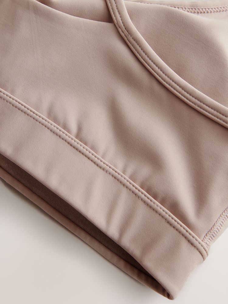 self. Taupe Strappy Non Wire Sports Bra - Image 3 of 8