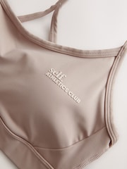 self. Taupe Strappy Non Wire Sports Bra - Image 7 of 8