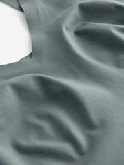self. Green V-Neckline Smoothing Crop Bra - Image 8 of 8