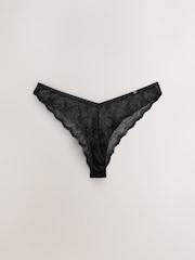 Noir - Culotte brésilienne Cœur brodée - Image 8 of 10