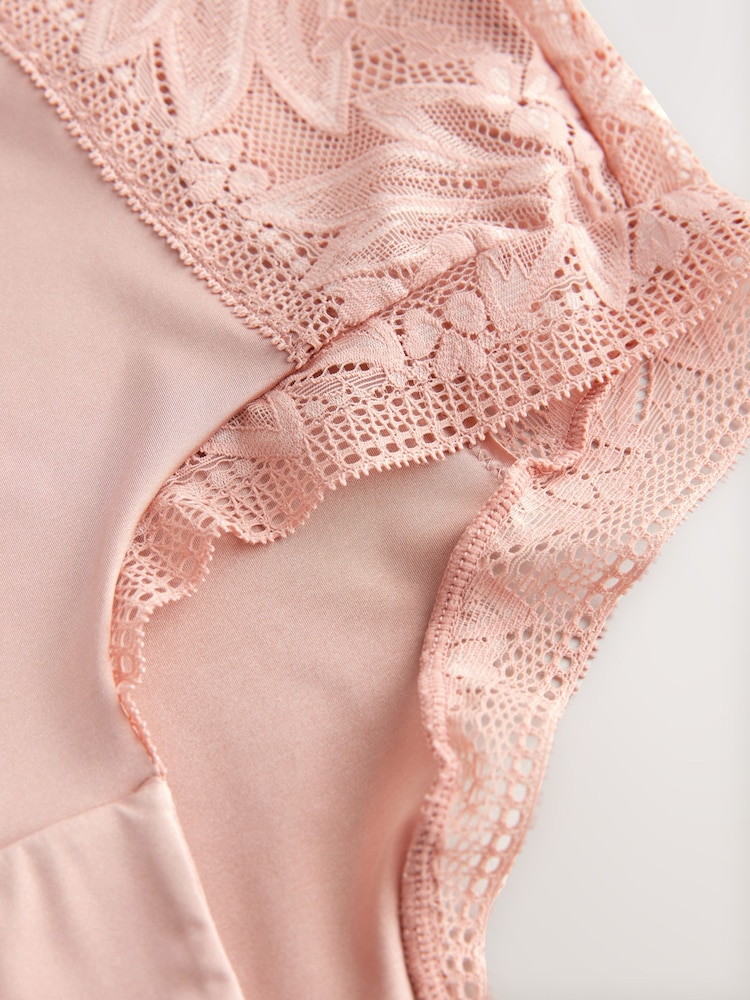 Light Pink High Rise Lace And Microfibre Knickers - Image 7 of 7 Light Pink High Rise Lace And Microfibre Knickers - Image 7 of 7