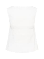 Kaffe White Kabethany Smocked Ruffle Blouse - Image 6 of 7