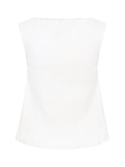Kaffe White Kabethany Smocked Ruffle Blouse - Image 7 of 7